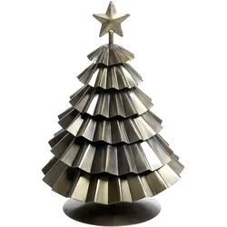 Chic Antique Deko Weihnachtsbaum aus Eisen, H22/Ø 14 cm, Antique messing