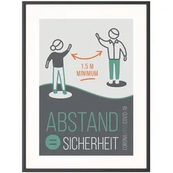 Paperflow Hinweisschild »Abstand = Sicherheit« 50 x 70 cm grün, 50.6x70.6 cm
