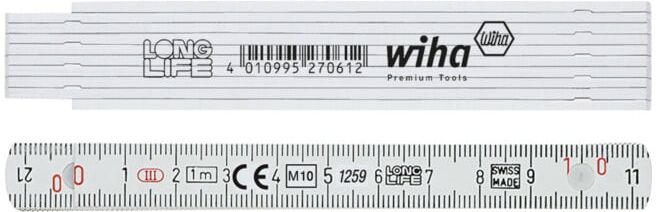 Wiha Mètre pliant Longlife® 1 m métrique, 10 branches (27061) jaune (27061)