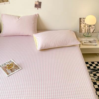 Inspire Daily Merch Grid Bedding Sheet, Soft Comfortable Bed Sheet For Bedroom And Guestroom pink