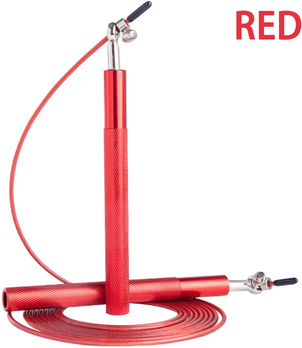 Smart Shopping Spot PowerSpin Speed Jump Rope Adjustable Steel Wire Fitness Skipping Rope With Aluminum Handles red