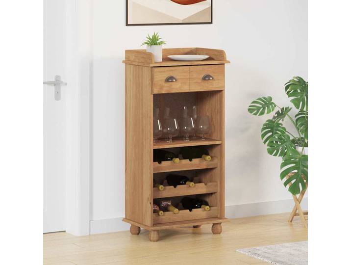 vidaXL Weinschrank ASKIM Honigwachs 57 x 37 x 114 cm