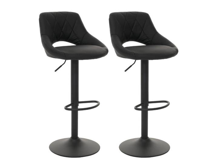 Jamb Barhocker Schwarz 2er-Set, Textil, 47x107x44 cm, Esszimmer, Barmöbel, Barhocker