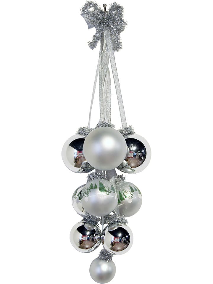 Krebs Glas Lauscha Christbaumkugel-Dekoration in Silber - onesize
