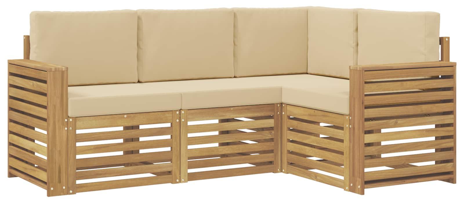 Garnitur aus 4 Outdoor-Sofas, Farbe Beige, Material: Polyester