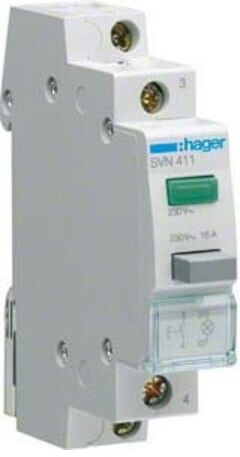 Hager Bouton-poussoir 1S vert, 230 V AC SVN411 (SVN411)