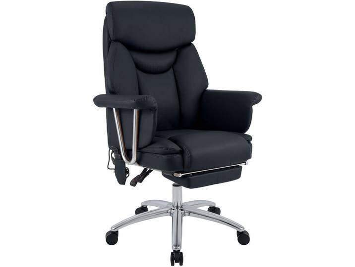 CLP Chefsessel Echtleder Schwarz, Metall, 78x114x66 cm, Büromöbel, Bürostühle, Chefsessel