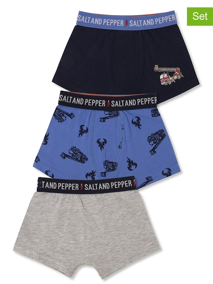 Salt and Pepper 3er-Set: Boxershorts in Bunt - 104/110