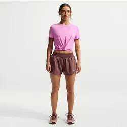 NIKE Damen Top W NK ONE CLASSIC TWST SS, Größe M in Weiß Weiß