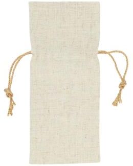 Saro Lifestyle Linen Blend Reusable Artisan's Touch Bottle Bag
