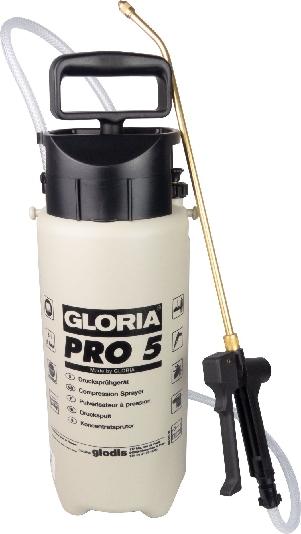 Pulvérisateur à pression spécial Pro 5 cuve plastique 5 l GLORIA 163106