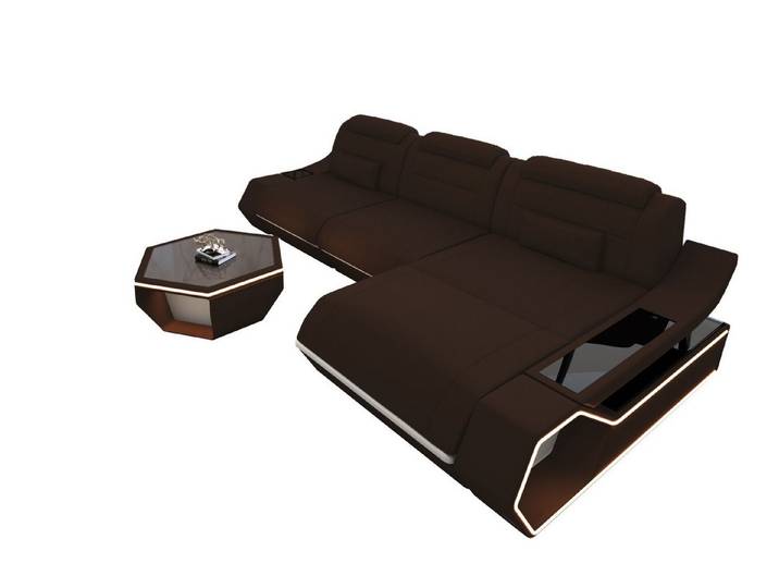 Sofa Dreams Ecksofa Polster Ecksofa Toscano L Form, LED Beleuchtung