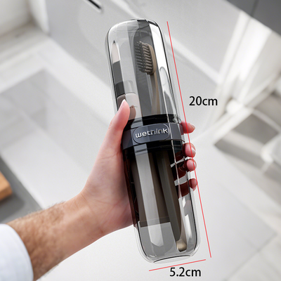 PRiME Portable Travel Toothbrush Case And Toothpaste Holder transparent Black