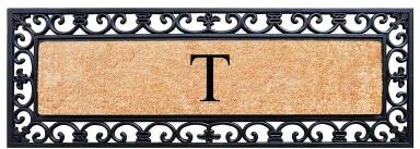 "A1 Home Collections Exclusive Hand Crafted Myla Monogrammed Entry Doormat, 18"" x 48"""