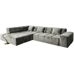 ECKSOFA NEVADA Silber Velvet