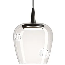 Zafferano Bilia LED-Pendelleuchte 8W 2700K Borosilikatglas Schwarz-Transparent Ø18cm, Elegantes Design für moderne Innenbeleuchtung