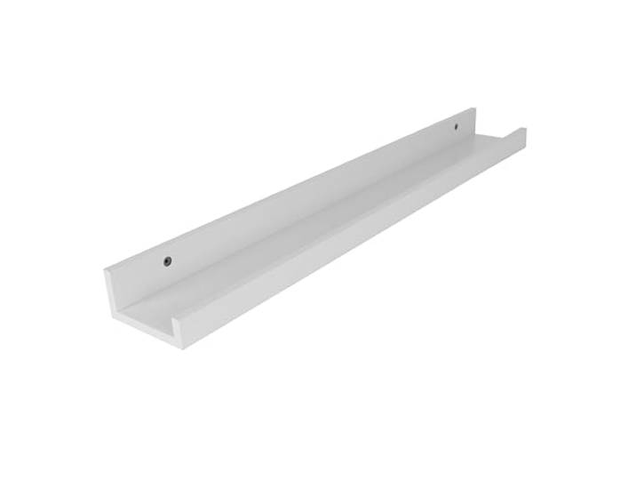 Queence Bilderleiste Board Galerieschiene Regalboard elegant und schlicht Gewürzregal Wandregal Schweberegal (Weiß, 110x9 cm, 1)