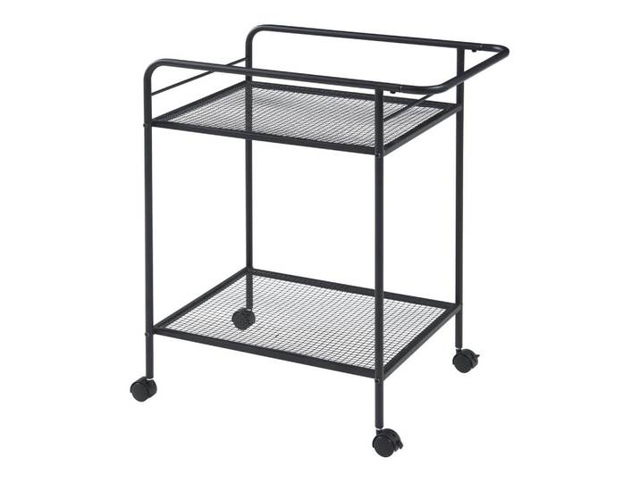 [en.casa] Servierwagen Hole, Schwarz, Metall, 62x72x45 cm, Esszimmer, Servierwagen