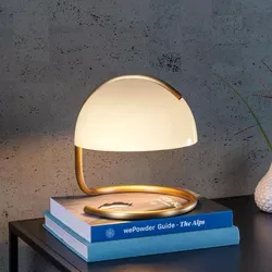 Lucide CATO Tischlampe Ø23,5cm E27 Weiß Retro Glas Metall