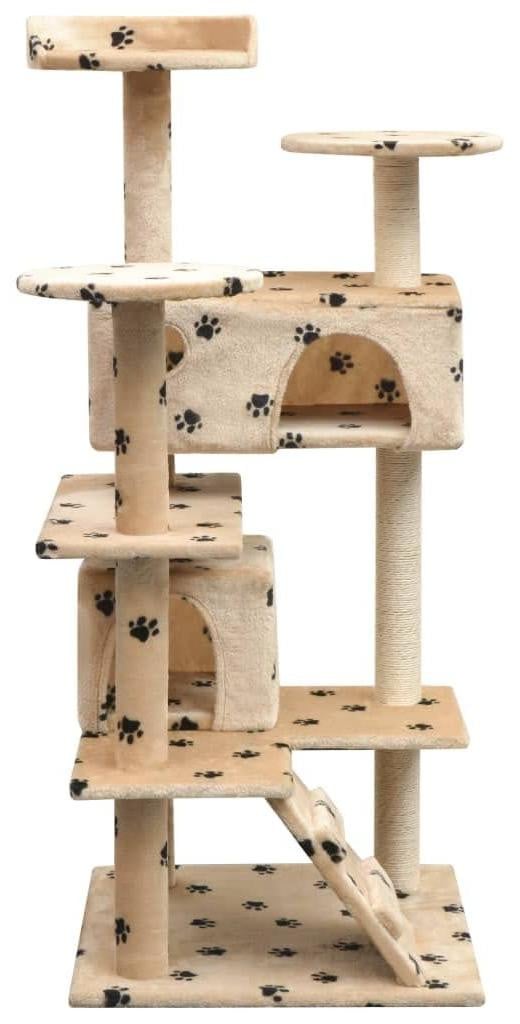 Kattenboom met krabpaal beige 125 cm