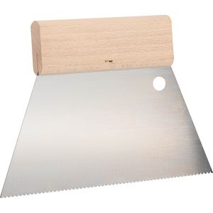Schuller Spachtel 50371, TKB A1, Breite 180mm, Zahnspachtel aus Stahl, mit Holzgriff