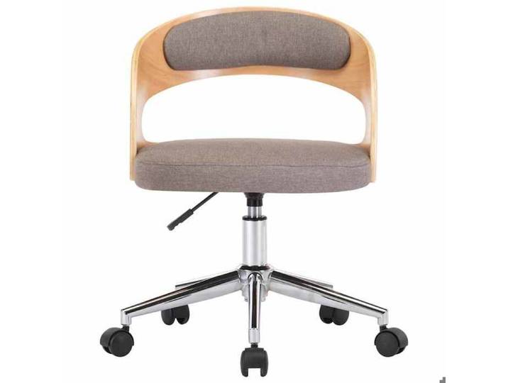 Bestseller Siège pivotant - COCO - Chaise de bureau pivotante - Taupe Bois courbé et tissu - Taille:48x53x(66 5-74 5)cm C4356028896