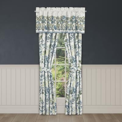 Royal Court Evergreen Blue Window Straight Valance
