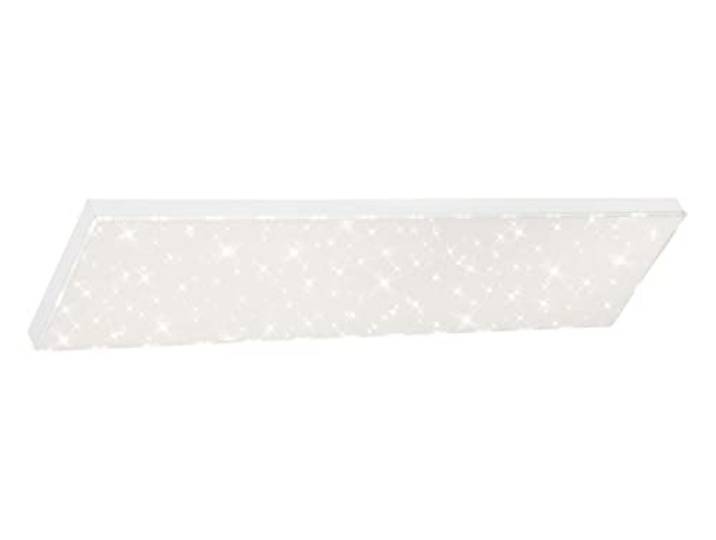 BRILONER Leuchten - Panneau LED\, plafonnier à gradation\, plafonnier avec bord lumineux\, décor étoilé\, contrôle de la température de couleur\, 24 Watts\, 2 400 lumens\, blanc\, 1000x250x69mm (Lxlxh)