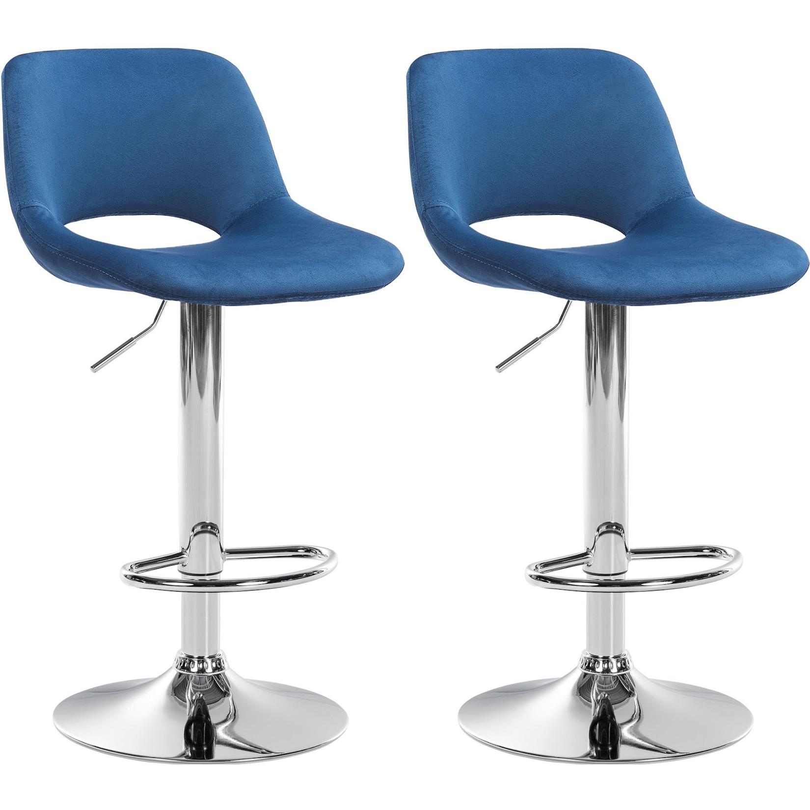 CLP 2er Set Barhocker Camden I Samt-Bezug