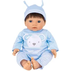 Tiny Treasures Blue Bear Doll Brown Hair (30543)