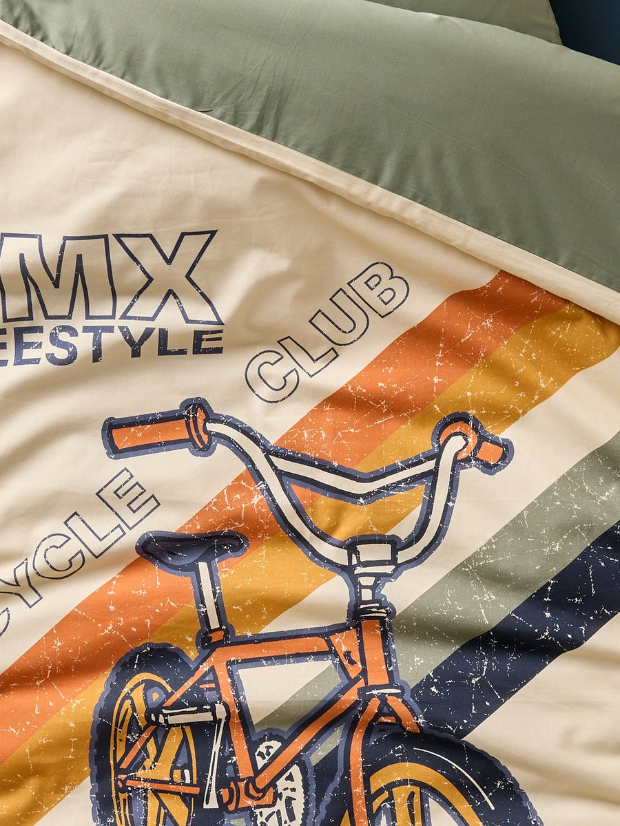 Vertbaudet Bedset met dekbedovertrek en kussensloop BMX voor kinderen, 140 x 200 cm