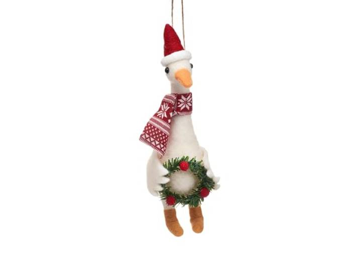 Gans met krans opknoping decoratie