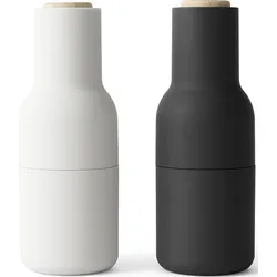 Bottle Grinder Beech Pfeffer-, Salz- oder Gewürzmühlen beige und dunkelgrau 2 St.