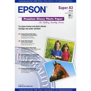 Epson Fotopapier S041316 Glossy, für Inkjet, A3+, 255 g/m², glänzend, 20 Blatt