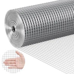 VEVOR Drahtgeflecht, 915 mm x 15,24 m, Volierendraht, 19 Gauge, feuerverzinkte Maschendrahtrolle, Maschendrahtzaun, Maschendraht für Kaninchenkäfige, Garten, kleine Nagetiere