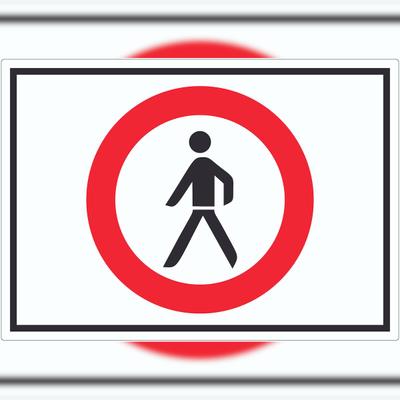 HB-Druck Für Fußgänger verboten Symbol Aufkleber A5 (148x210mm)