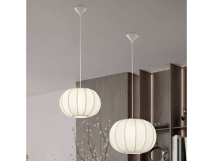 Pendelleuchte Delina Typ A Ø 40cm Weiß Webstoff E27