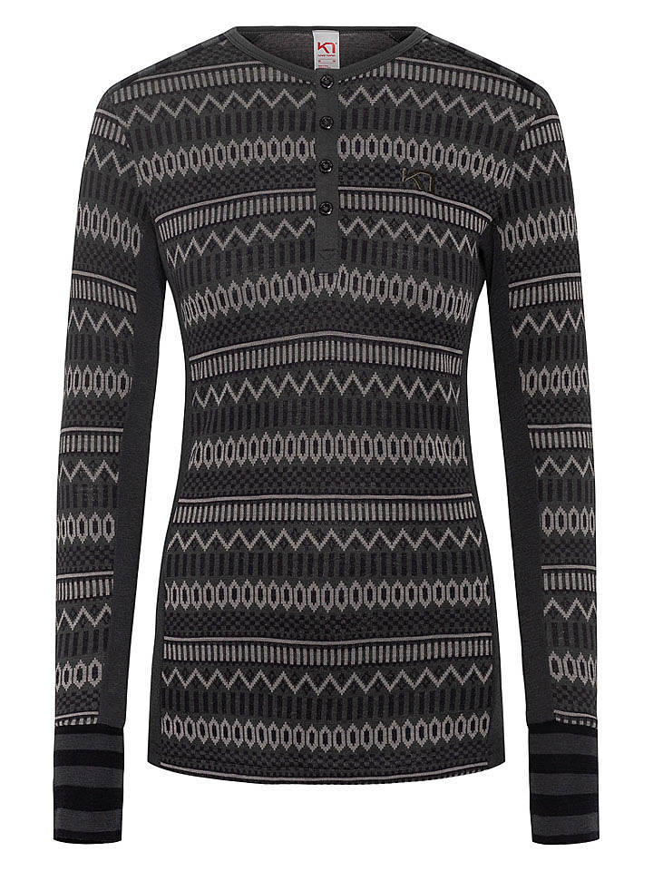 KARI TRAA Merinowoll-Thermounterhemd "Åkle" in Anthrazit - S