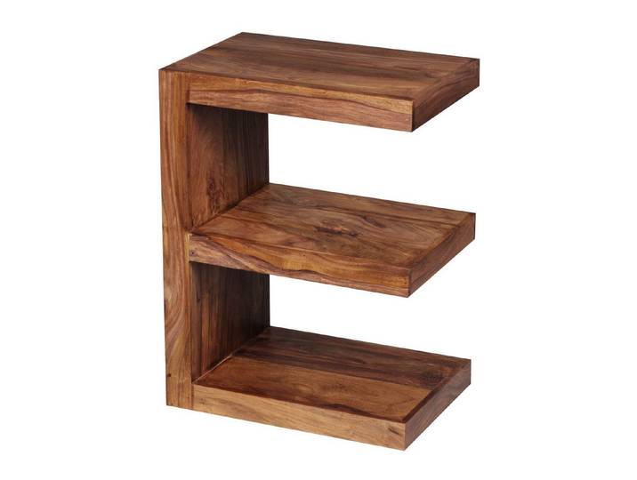 tinkaro Beistelltisch NOLA Mango, Walnuss finish Holztisch E-Design Couchtisch