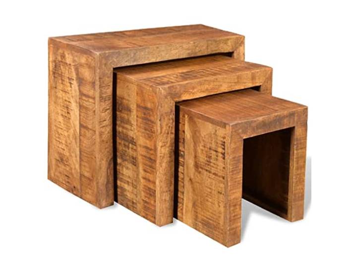 vidaXL Satztisch-Set 3-TLG. Massivholz Mango