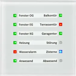 MDT Glas LED Anzeige, Weiss, Schalter + Taster, Weiss