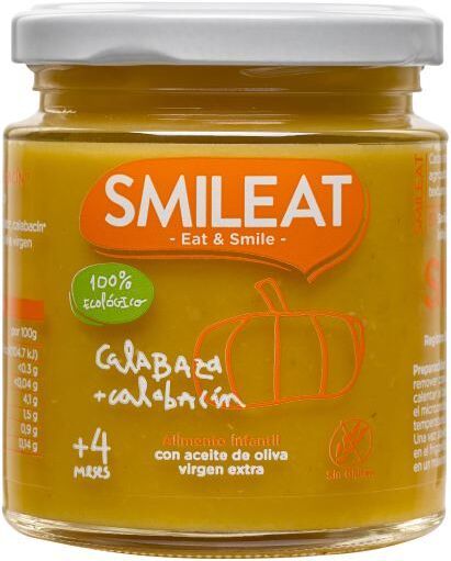 SMILEAT Tarrito de Calabaza y Calabacín Ecologico 230 g 230 gr