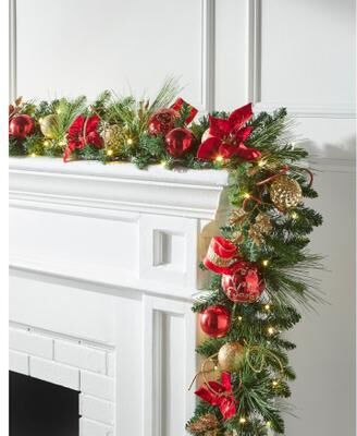 9' Pre-Lit Ribbon Garland by BrylaneHome in Multi