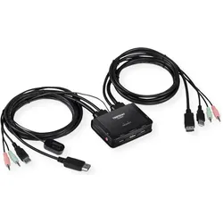Trendnet TK-220DPI Tastatur/Video/Maus (KVM)-Switch Schwarz, KVM Switch, Schwarz