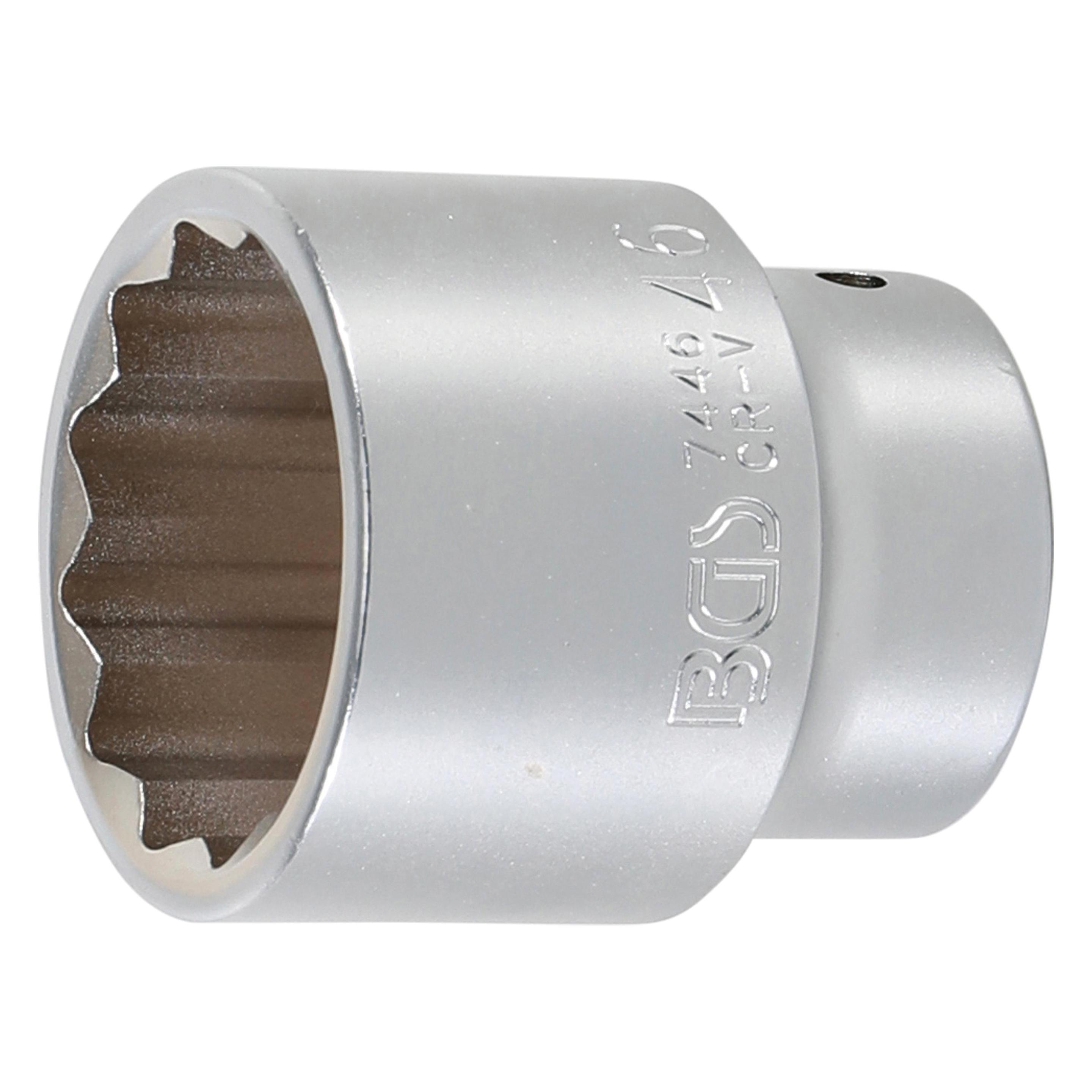 BGS Steckschlüssel-Einsatz Zwölfkant Antrieb Innenvierkant 20 mm (3/4") SW 46 mm (46 mm) (7446)
