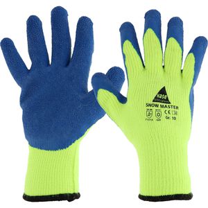 Hase Arbeitshandschuhe Snow Master 508630, Latex-Beschichtung, neongelb, Größe 9 / L, 10 Paar