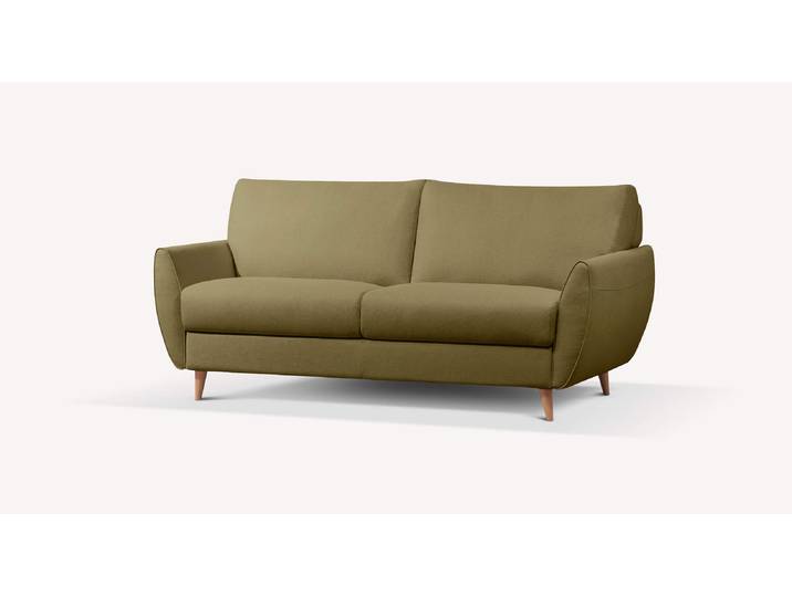 Canapé convertible Tissu VANNY - Vert - Couchage 120x190