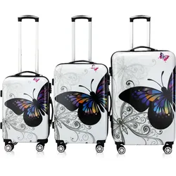 Hartschalenkoffer-Set Butterfly 3-tlg Polycarbonat