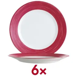 Arcoroc Speiseteller Brush Teller flach 15,5cm 6 Stück rot, 15.5x2x15.5 cm