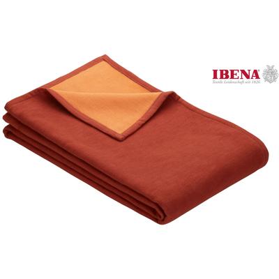 Wohndecke IBENA "Cotton Pur", bunt (vino, terrakotta), B:140cm L:200cm, Baumwolle, Wohndecken, Wohndecke, in trendigen Farben